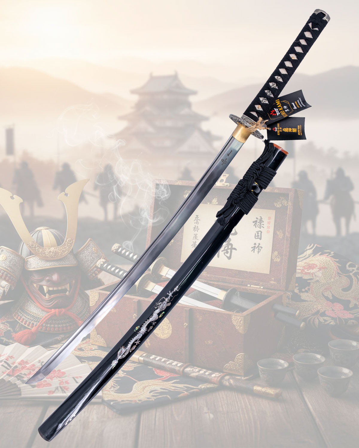 Katana Kuro Kami modelo Ryujin Yami Dragón de la oscuridad