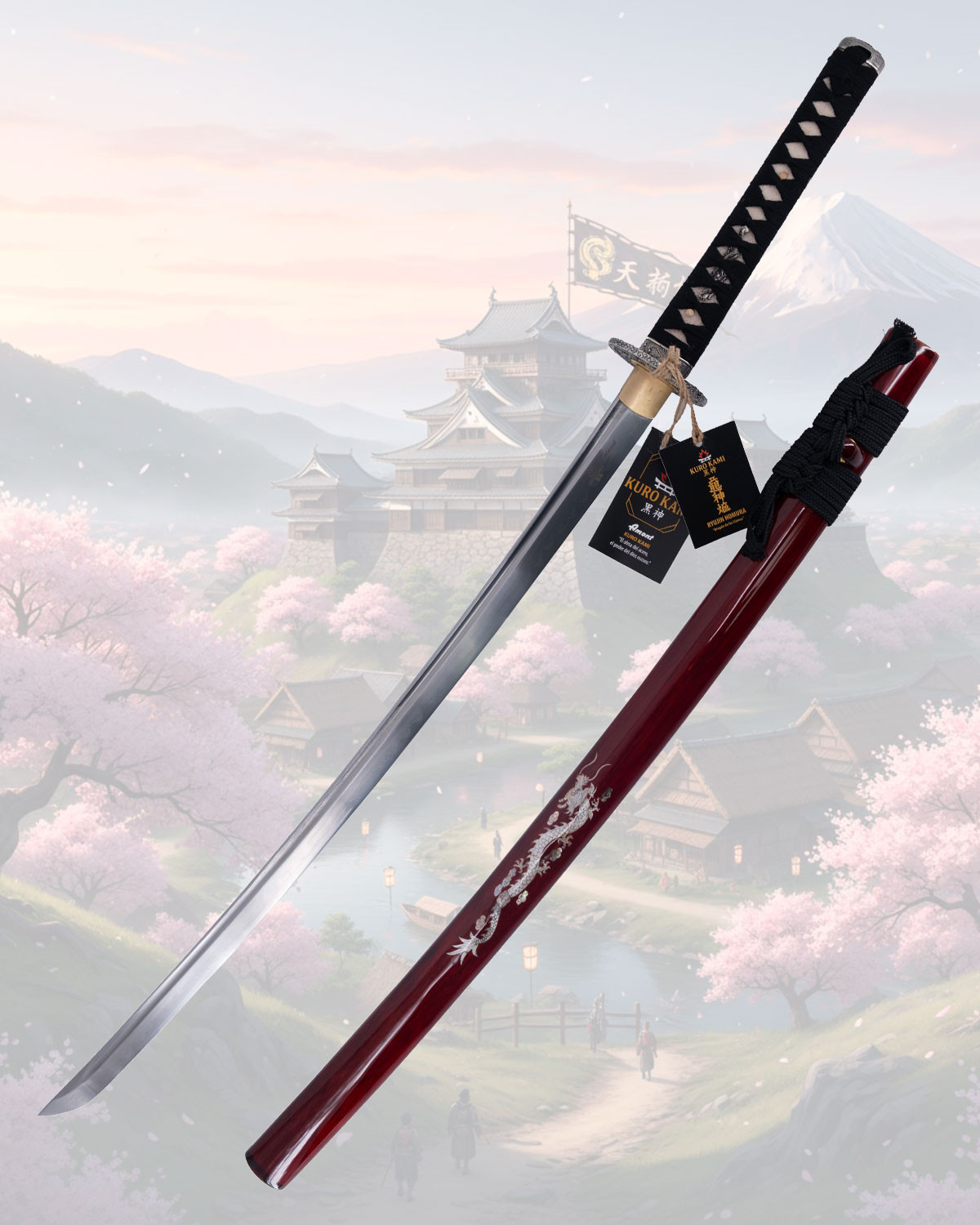 Katana Kuro Kami modelo Ryujin Homura Dragón de las Llamas