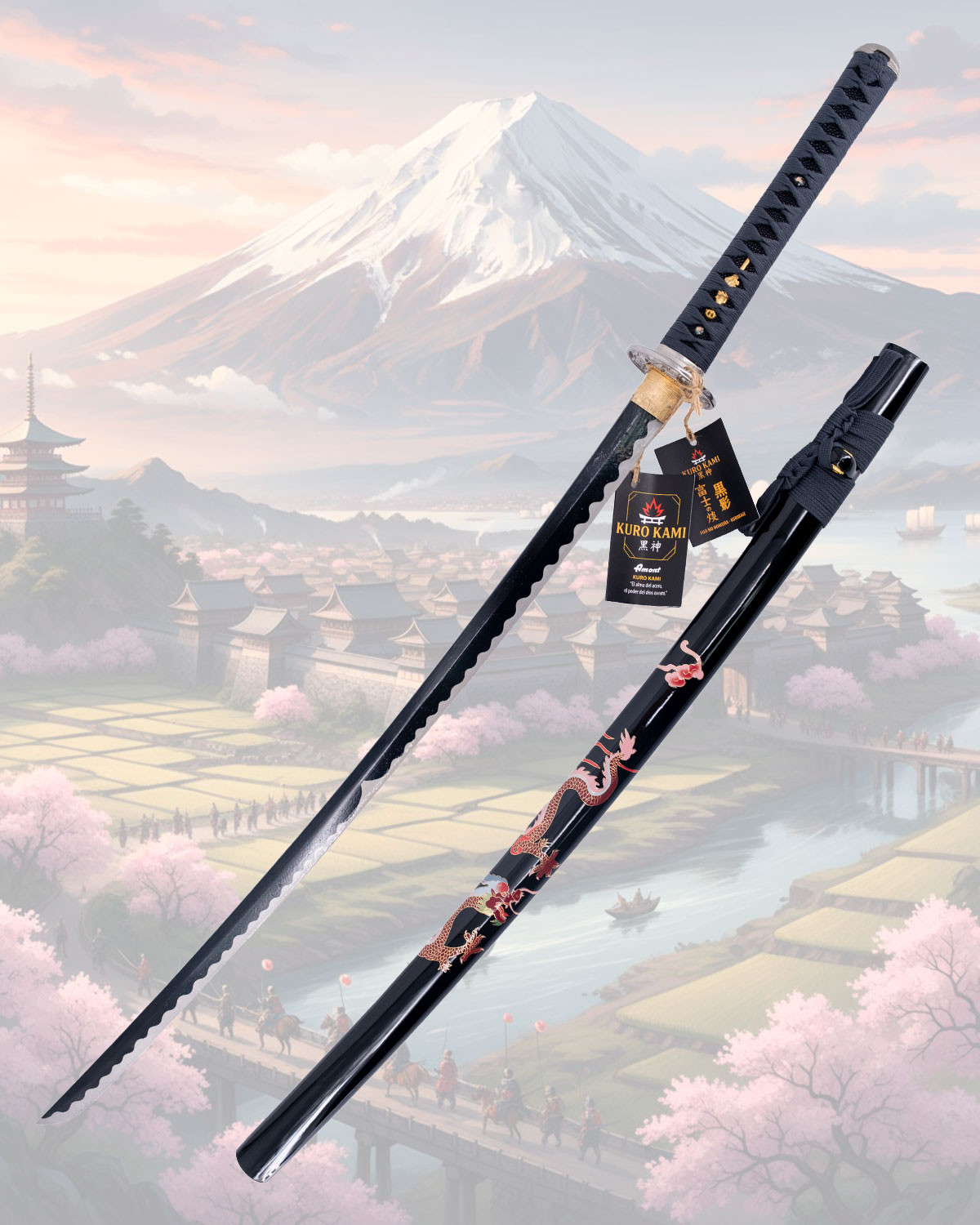 Katana Kuro Kami Fuji No Homura modelo KUROKAGE