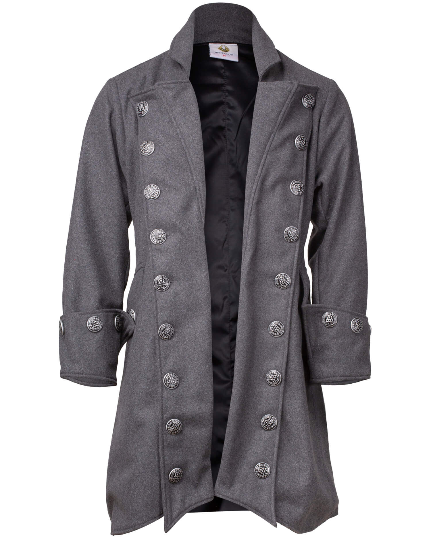 Abrigo pirata en lana modelo Capitán Chad Bucanero, color gris