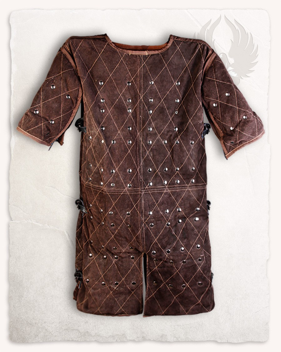 Brigantina medieval modelo Joshua, cuero marrón