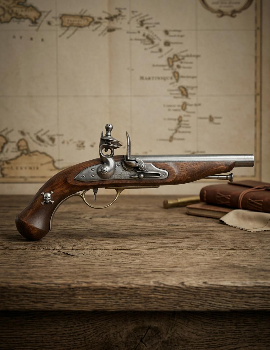 Pistola pirata francesa, siglo XVIII