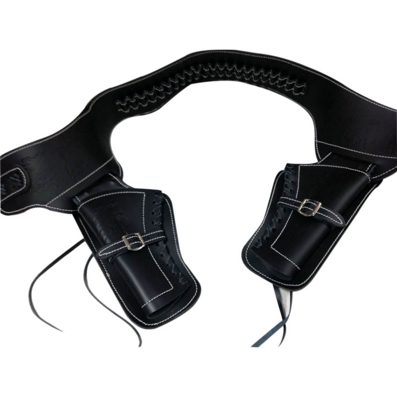 Canana de piel para dos revólveres