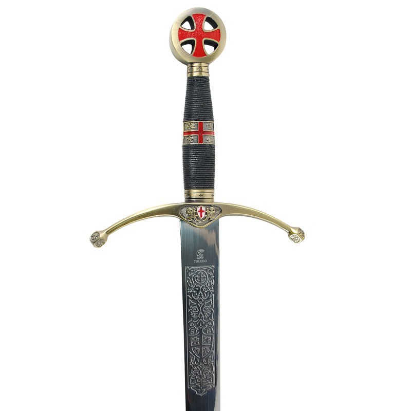 Espada decorativa de los Cruzados con grabados