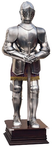 Armadura natural plateada con espada