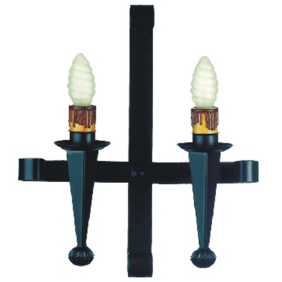 Aplique velas en forja, 2 luces