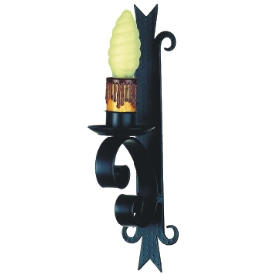 Aplique vela forja medieval,  1 luz