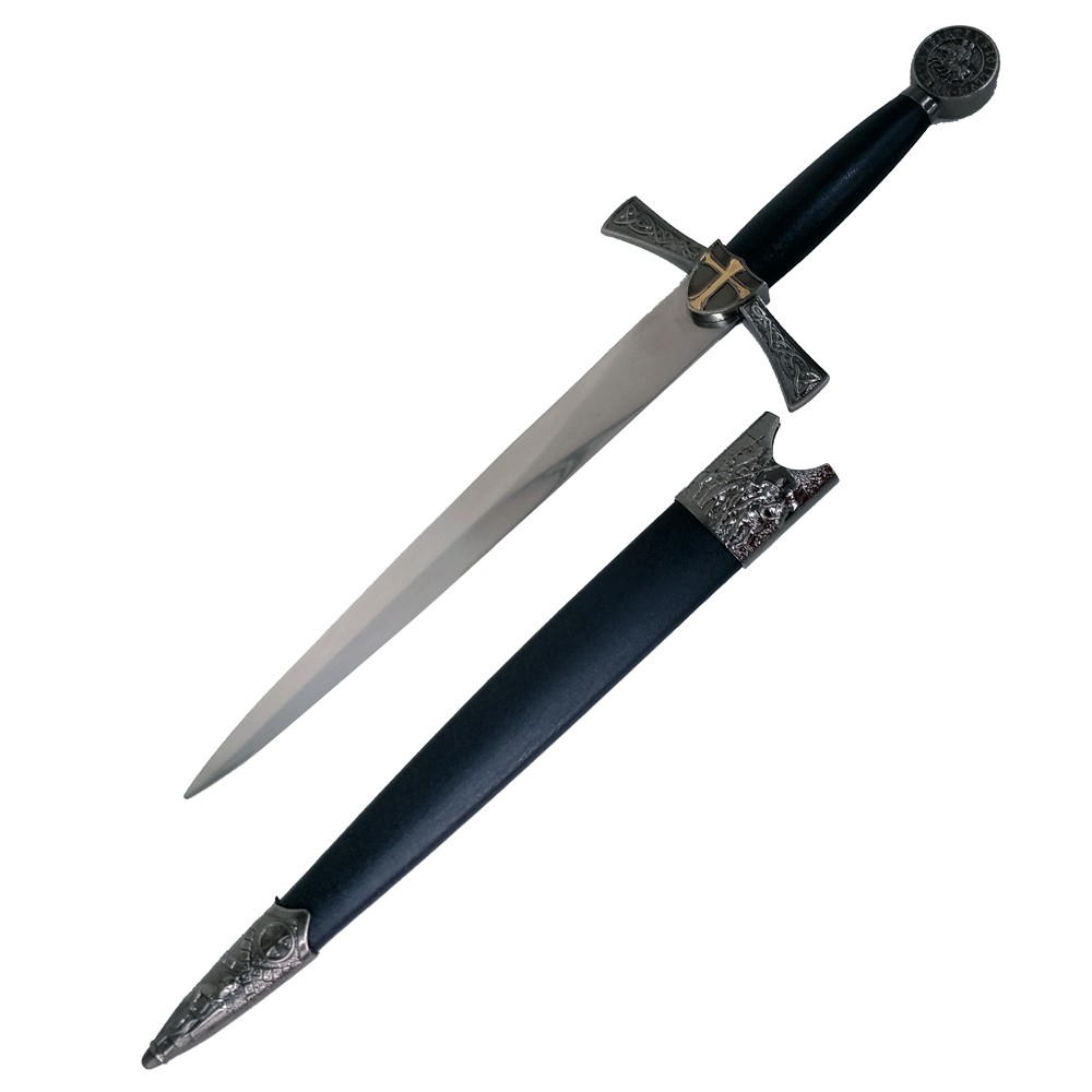 Daga Caballeros Templarios plata envejecida (40 cms.)