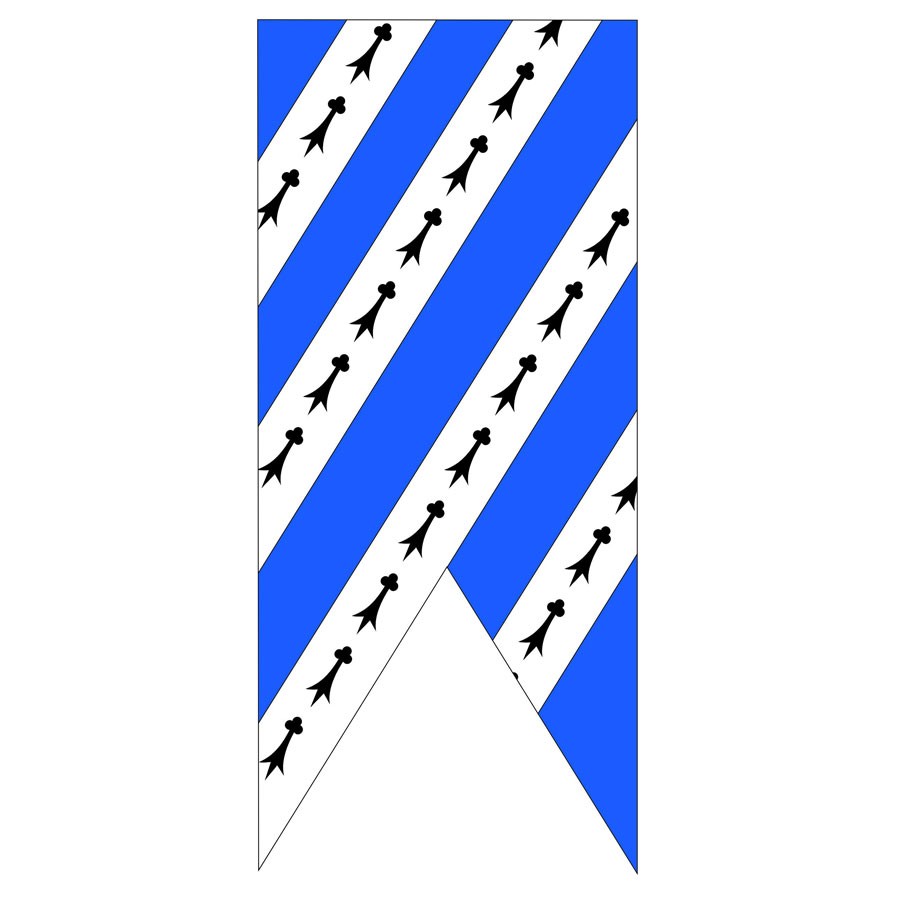 Estandarte medieval azul cielo-blanco