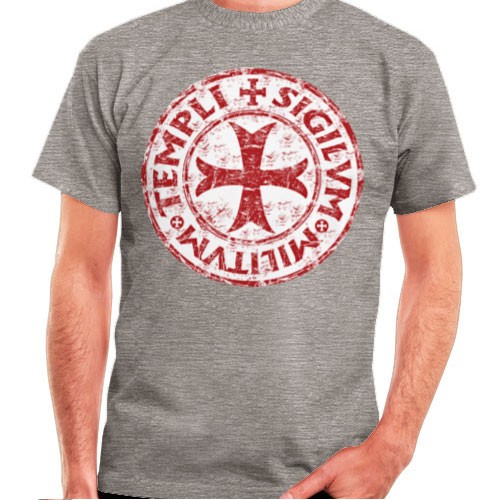 Camiseta Gris Cruz-Leyenda Templarios, manga corta