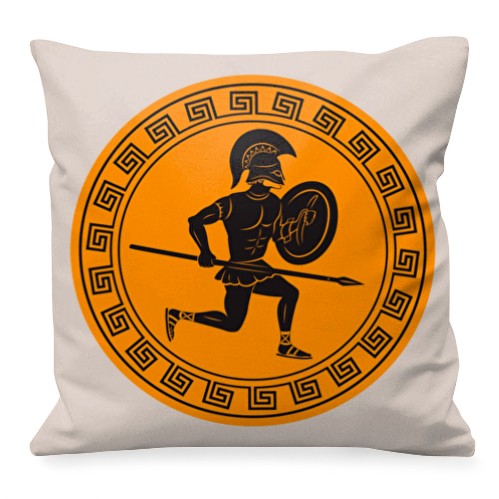 Cojín Guerreros Griegos con Lanza