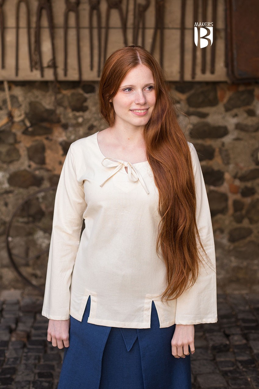 Blusa medieval Lysia, natural