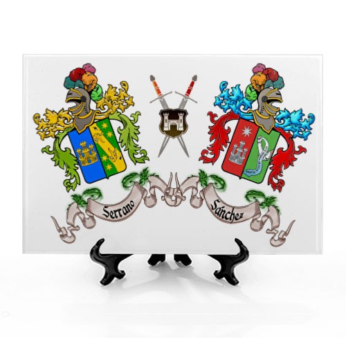 Azulejo Escudos Heráldicos con 2 Apellidos (30x20 cms.)