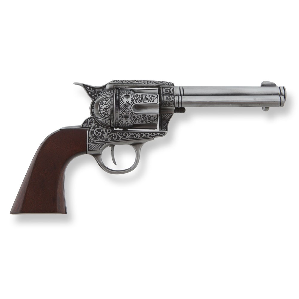 Revólver Colt 45 PeaceMaker decorado, 27 cms.