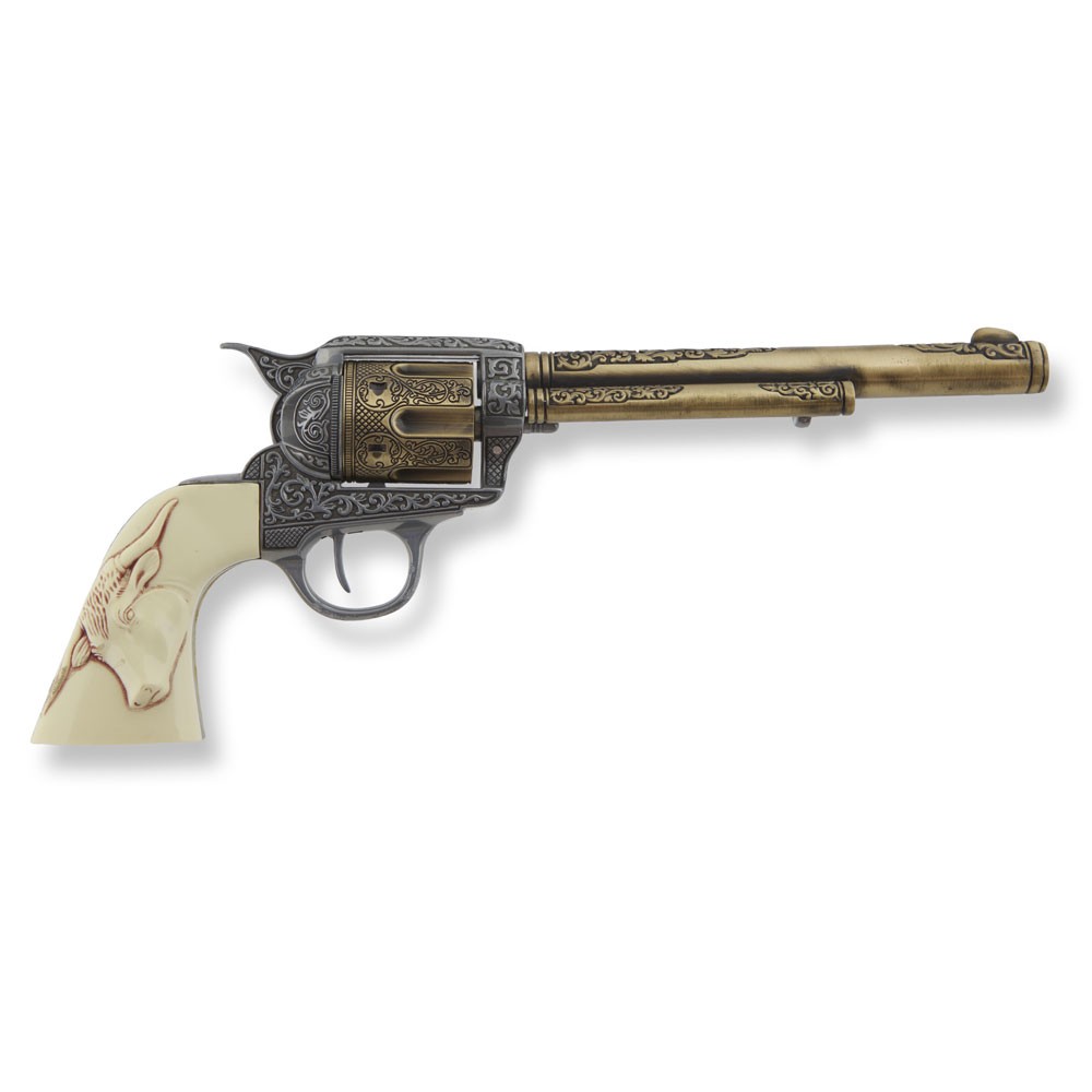 Revólver Colt 45 PeaceMaker largo cachas búfalo, 27 cms.