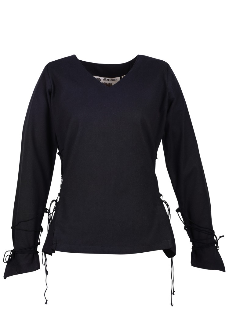 Blusa medieval Aila, negro
