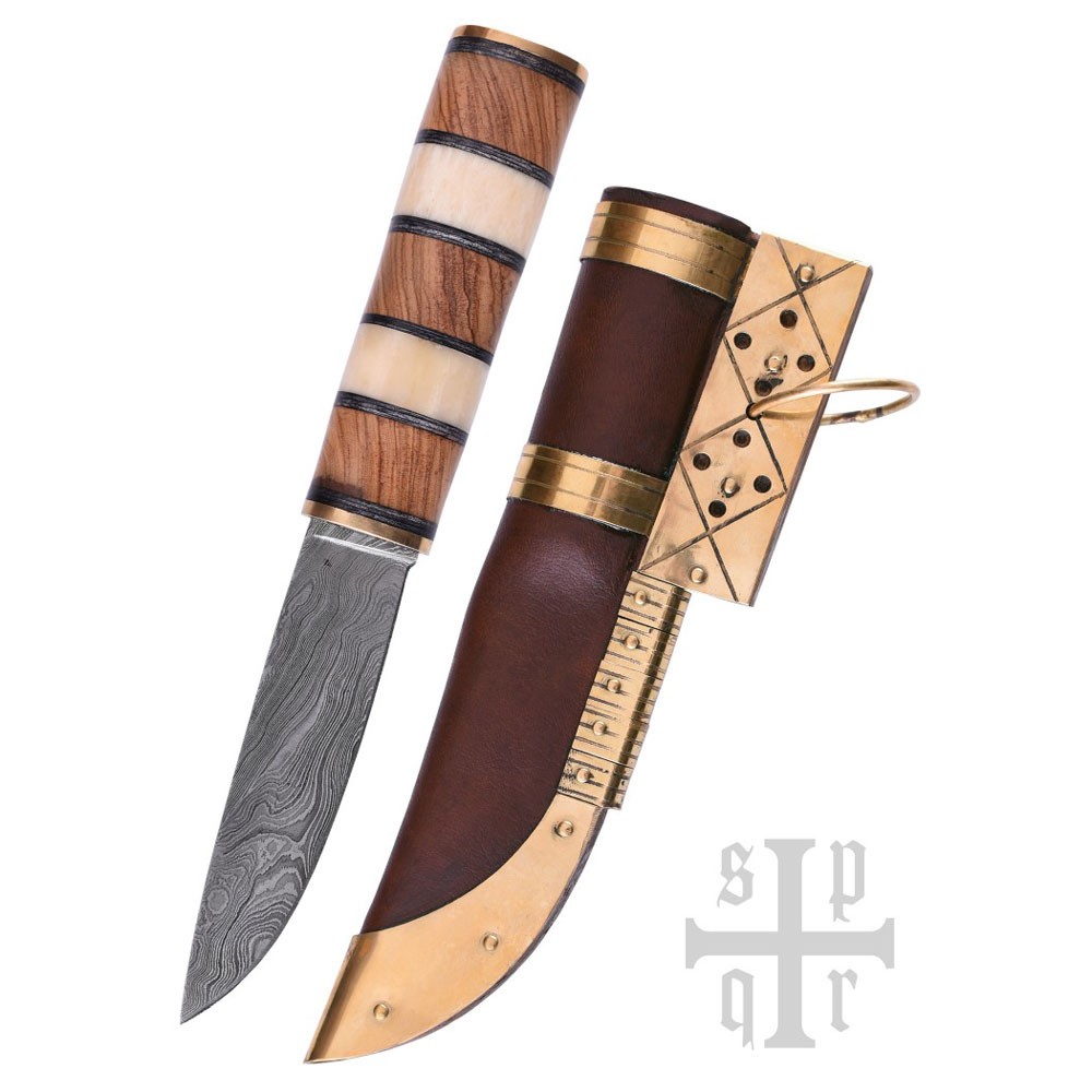 Cuchillo Vikingo Seax, Acero de Damasco