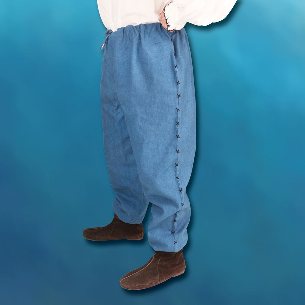Pantalones Feudales con cordones, cosidos a mano