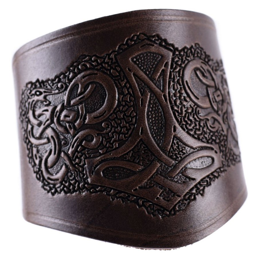 Brazalete-muñequera corto Martillo de Thor con cordones