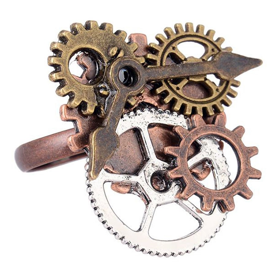 Anillo ajustable SteamPunk engranajes reloj