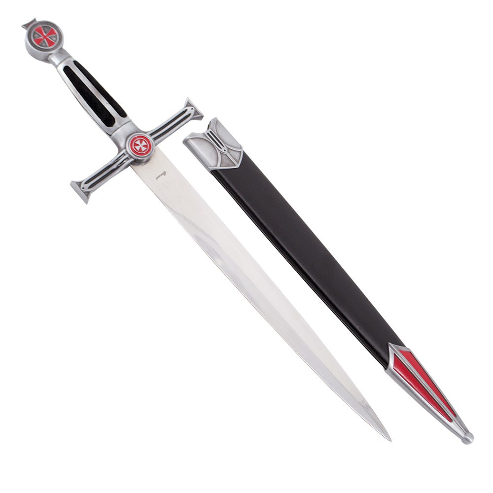 Daga Templaria níquel, puño terciopelo