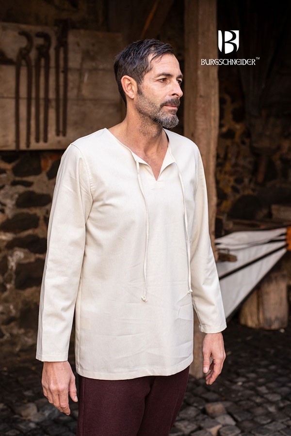 Camisa medieval lazos Ulrich, crema
