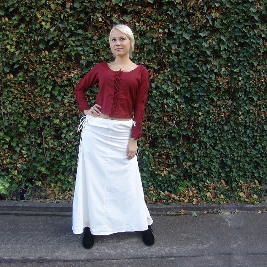 Falda medieval modelo Noita, color blanco