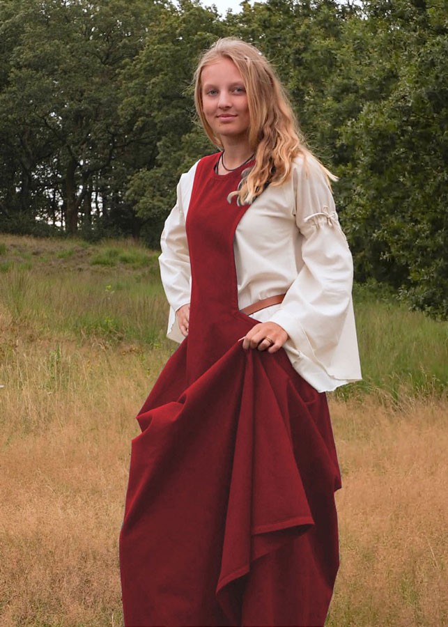 Vestido medieval Andra, rojo