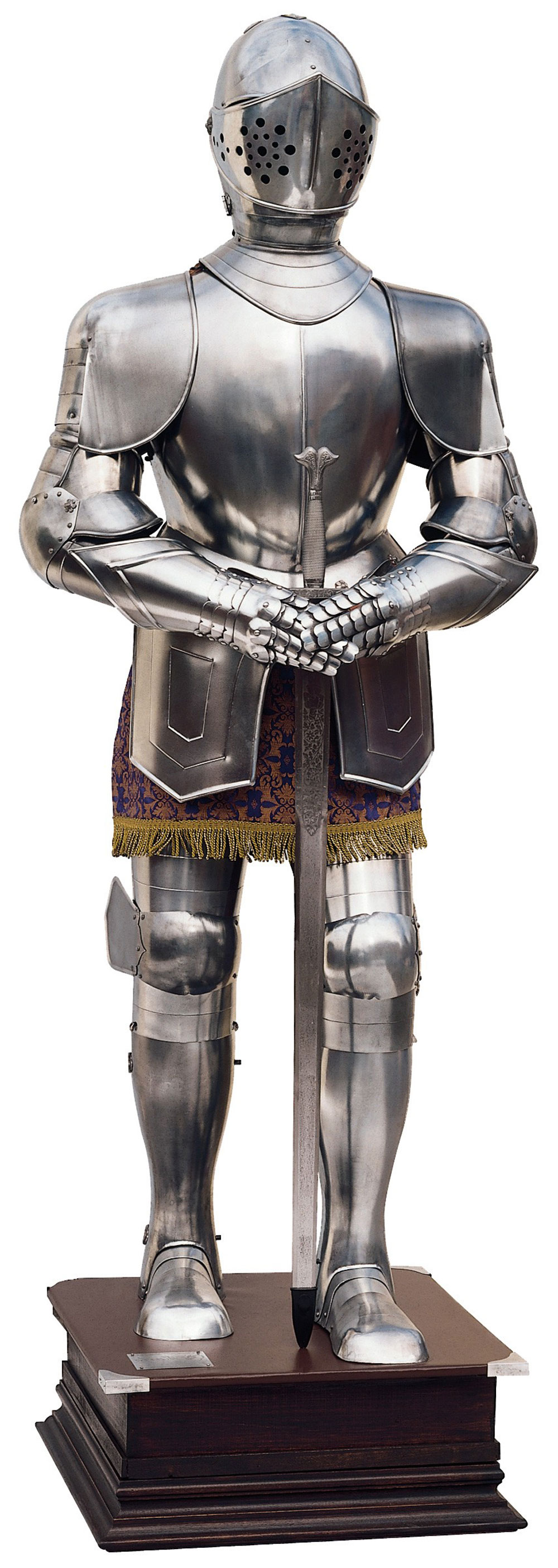 Armadura natural plateada con espada