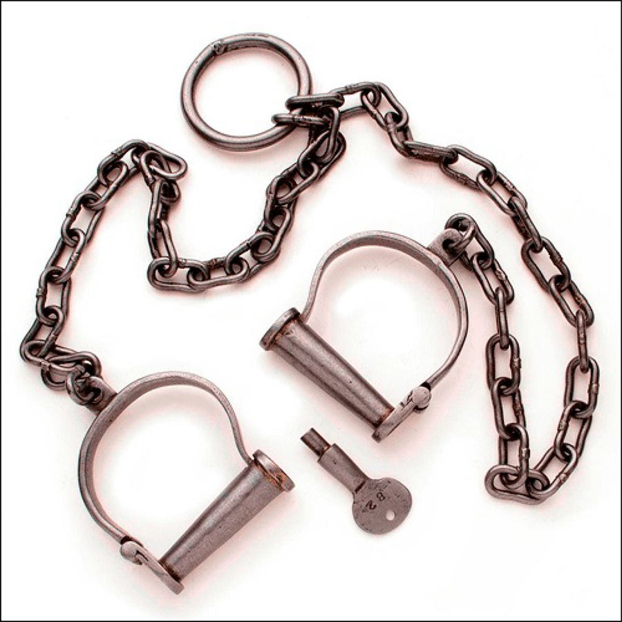 Grilletes medievales para piernas, de hierro