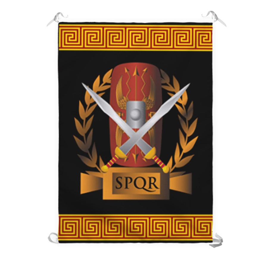 Estandarte Legión Romana SPQR, escudo y gladius (70x100 cms.)