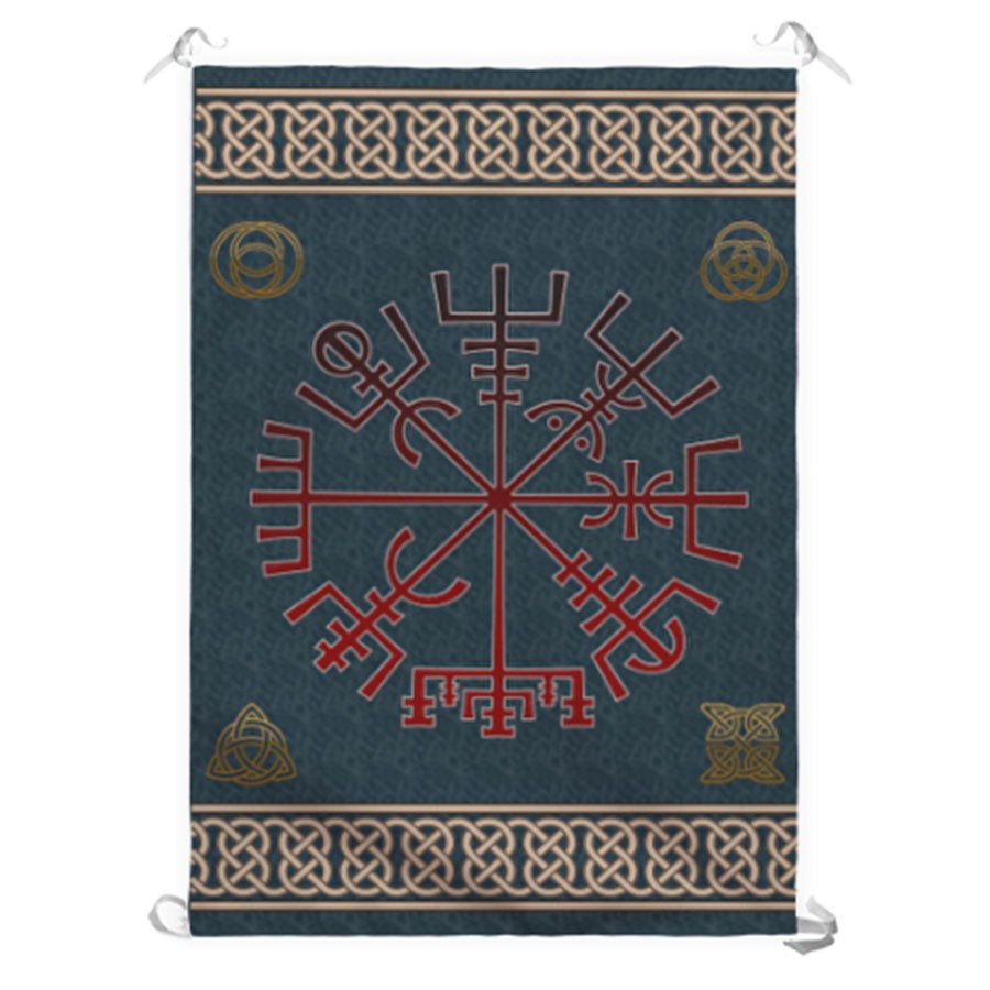 Estandarte símbolo vikingo Vegvisir (70x100 cms.)