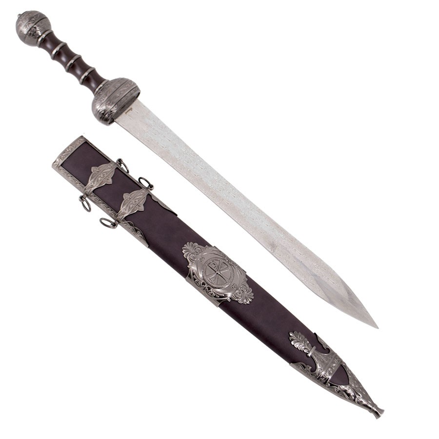 Spatha caballería romana con vaina marrón