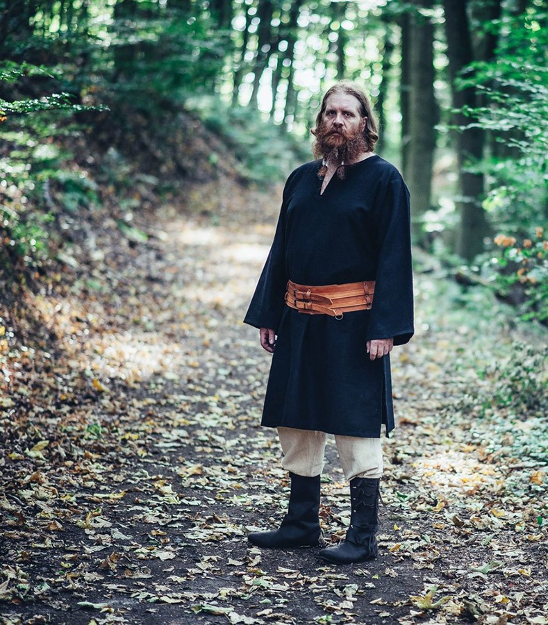 Túnica vikinga clásica Thor, negra