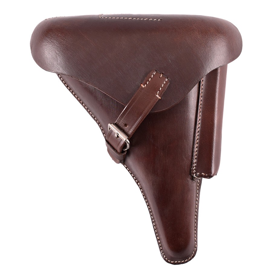 Canana para pistola Alemana WWII P08, cuero marrón