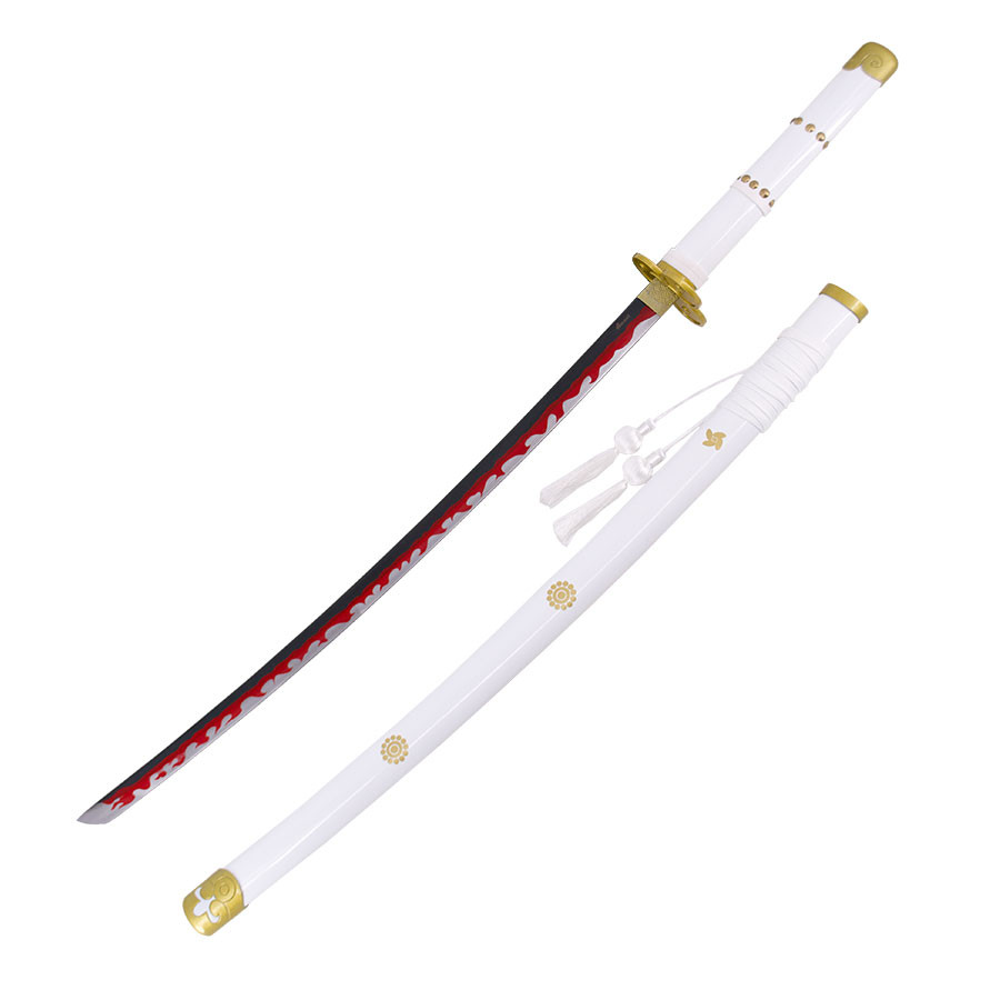 Katana decorativa Enma de Zoro de One Piece, empuñadura blanca