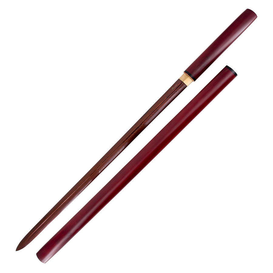 Shirasaya Funcional de doble filo afilada, acero damasco rojo