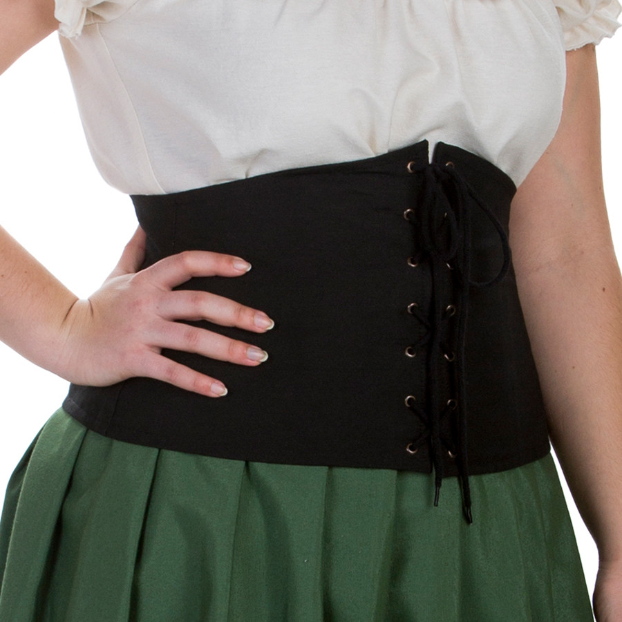 Corsé medieval alto en color negro