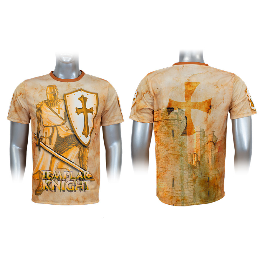 Camiseta sublimación dorada Caballeros Templarios