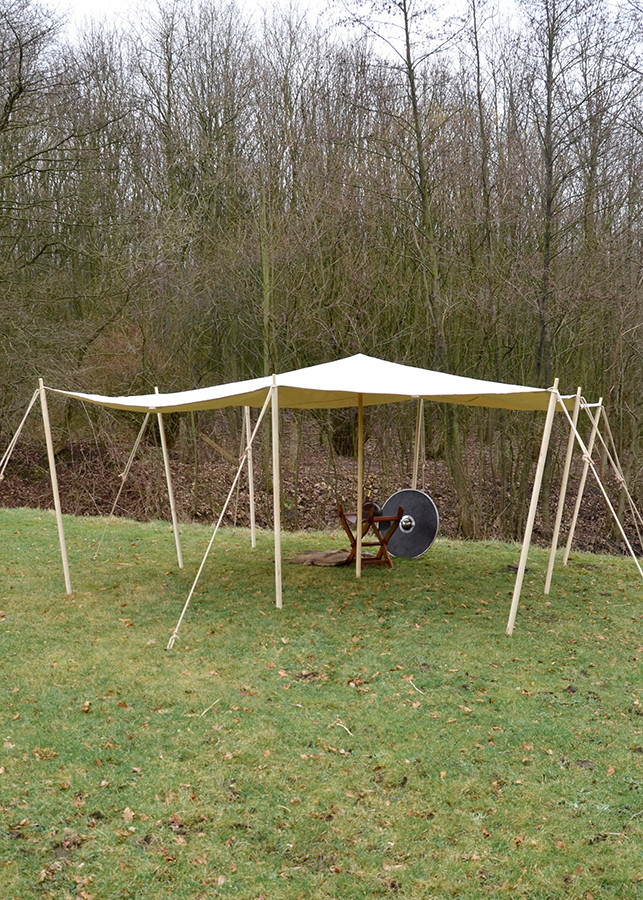 Toldo medieval de 2 x 2 metros, extra fuerte de 450 gsm