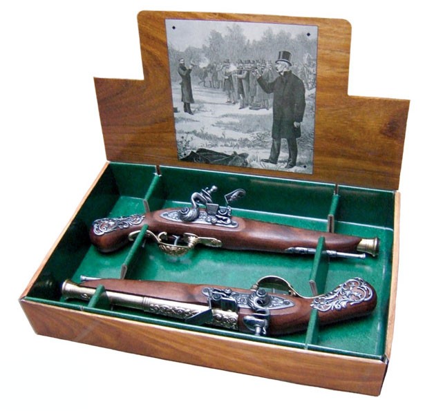 Set 2 pistolas inglesas de duelo, siglo XVIII
