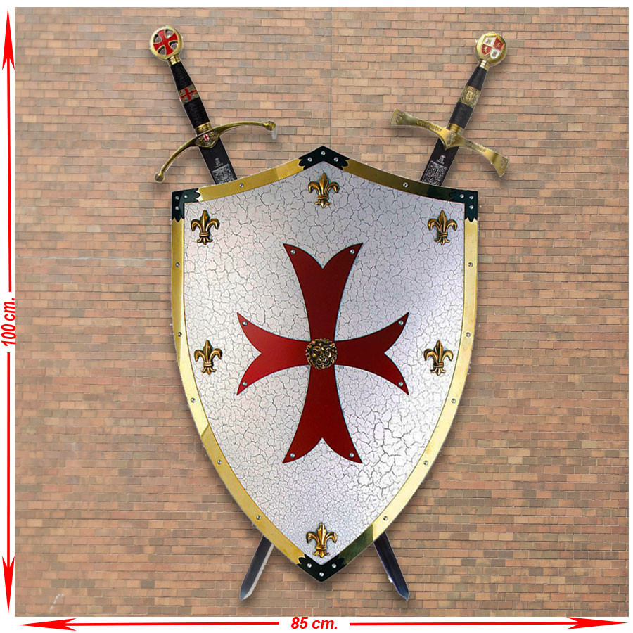 Panoplia Escudo Caballeros Templarios con Espadas