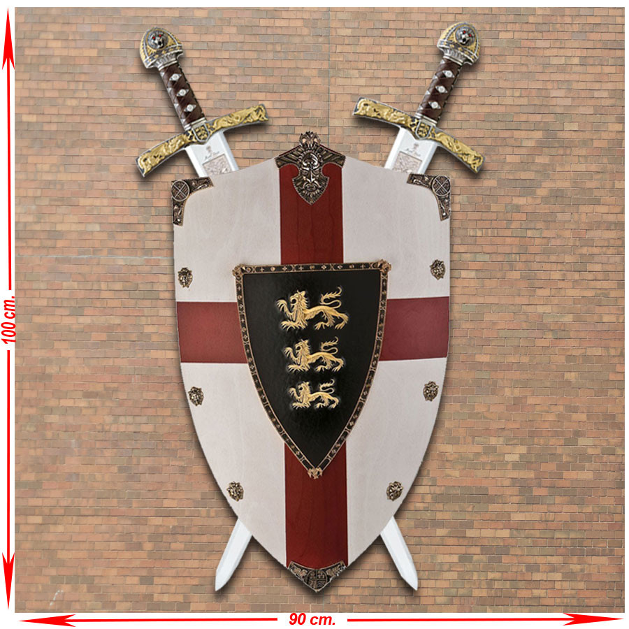 Panoplia Ricardo Corazón de León Deluxe con Escudo y Espadas