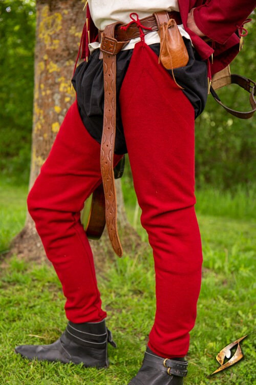 Calzas de época en lana color Rojo Emperador