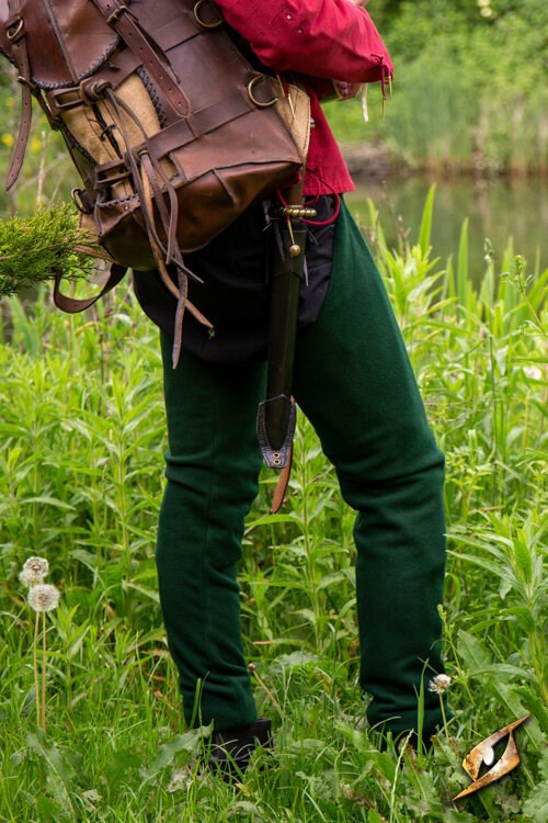 Calzas de época en lana color Verde Cazador