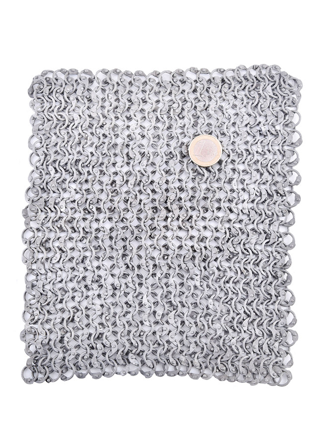 Cota de malla aluminio de 20 x 20 cm, anillas ribeteadas