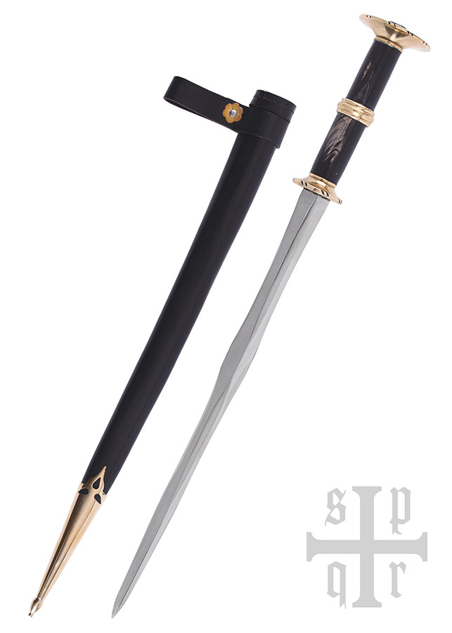 Daga larga alemana tipo Rondel con vaina, s. XV