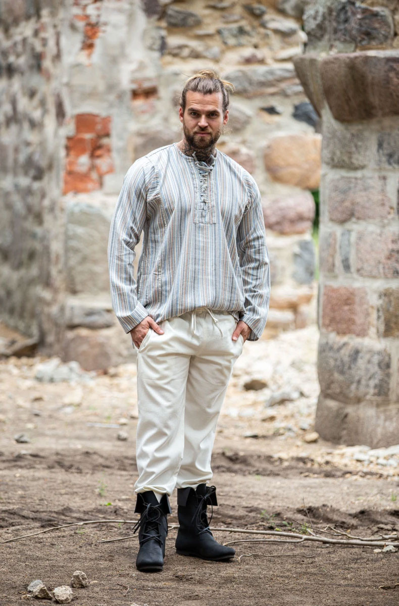 Camisa campesino con lazos modelo Felix