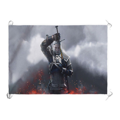Estandarte-Bandera Geralt de Rivia, The Witcher III Wildhunt (70x100 cms.)