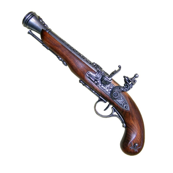Pistola pirata de chispa siglo XVIII (zurda)